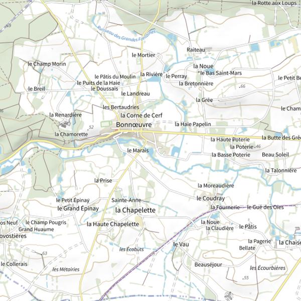 Plan cartographique de Plan d'Eau de Bonnoeuvre