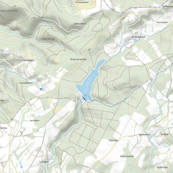 Plan cartographique de Plan d'Eau de Bouyssou (Pas des Bêtes)