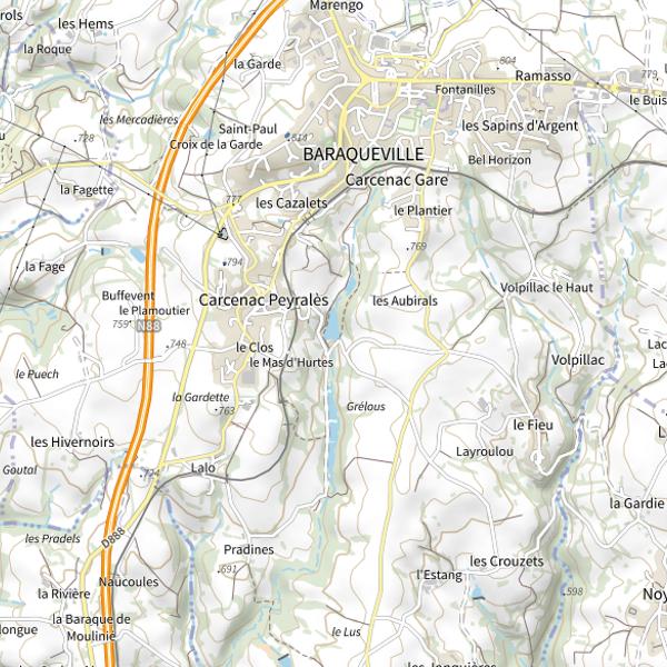Plan cartographique de Plan d'eau de Carcenac-Peyralès