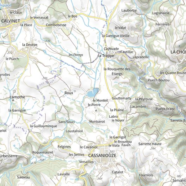 Plan cartographique de Plan d'eau de Cassaniouze