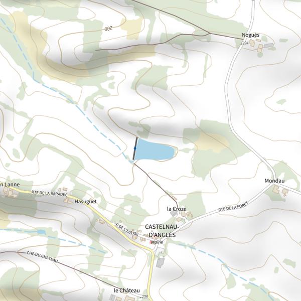 Plan cartographique de Plan d'Eau de Castelnau