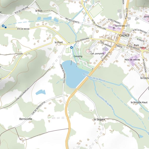 Plan cartographique de Plan d'Eau de Cazals
