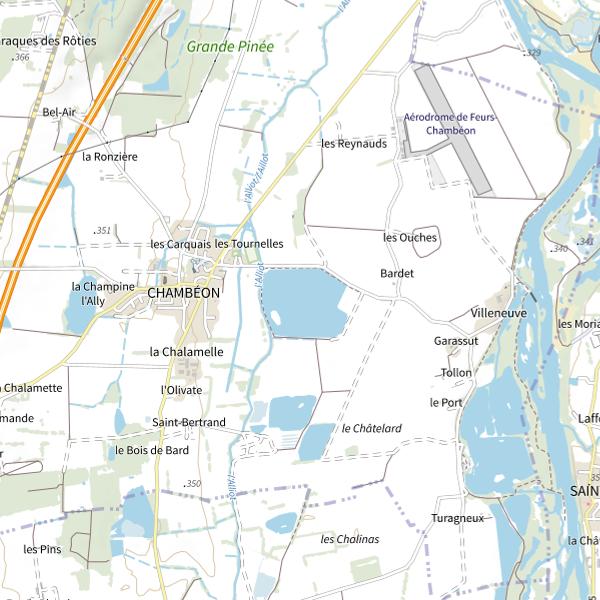 Plan cartographique de Plan d'Eau de Chambéon