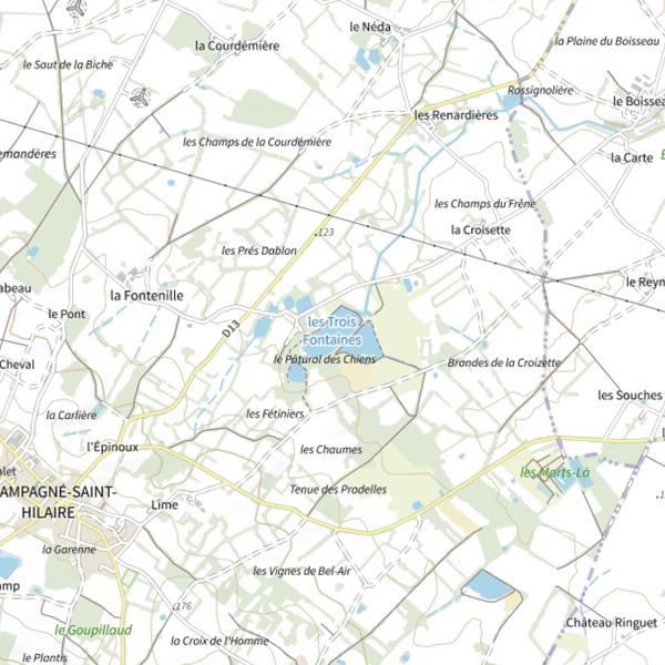 Plan cartographique de Plan d'Eau de Champagné Saint Hilaire