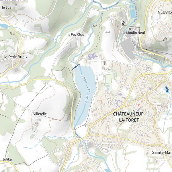 Plan cartographique de Plan d'Eau de Chateauneuf la Forêt