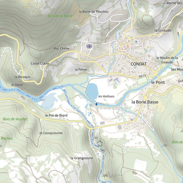 Plan cartographique de Plan d'eau de Condat