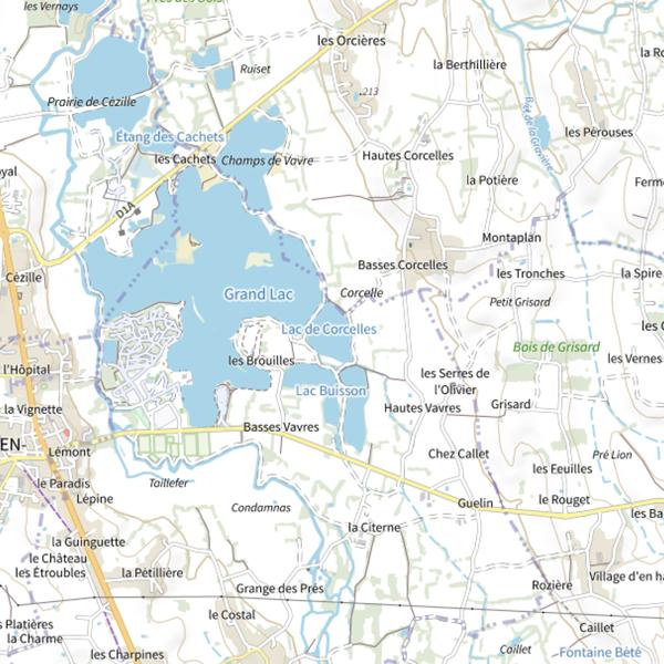 Plan cartographique de Plan d'Eau de Corcelle