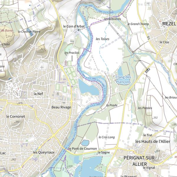 Plan cartographique de Plan d'eau de Cournon