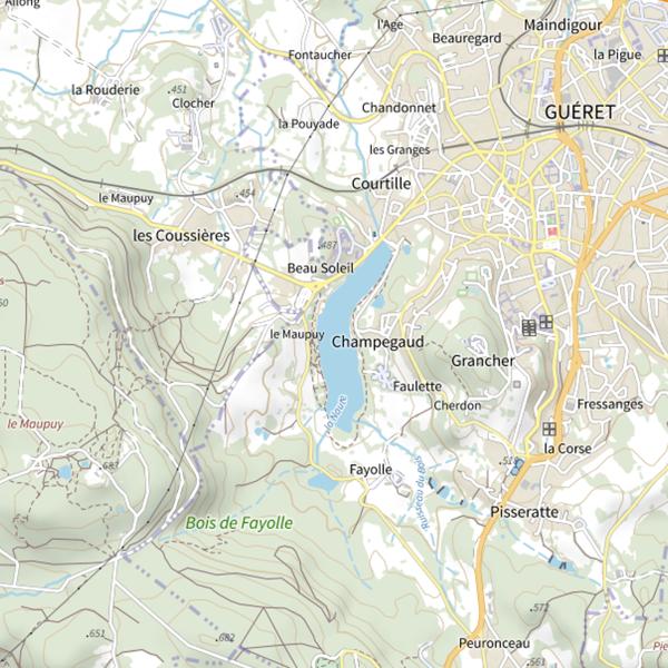 Plan cartographique de Plan d'Eau de Courtille