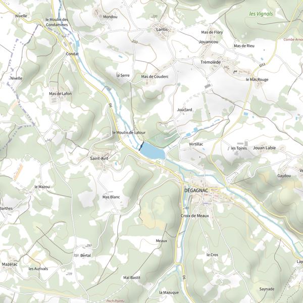 Plan cartographique de Plan d'Eau de Dégagnac