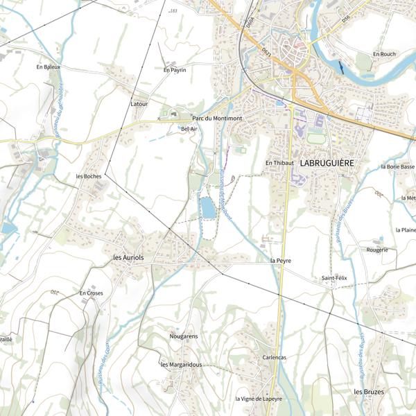 Plan cartographique de Plan d'Eau de en Laure