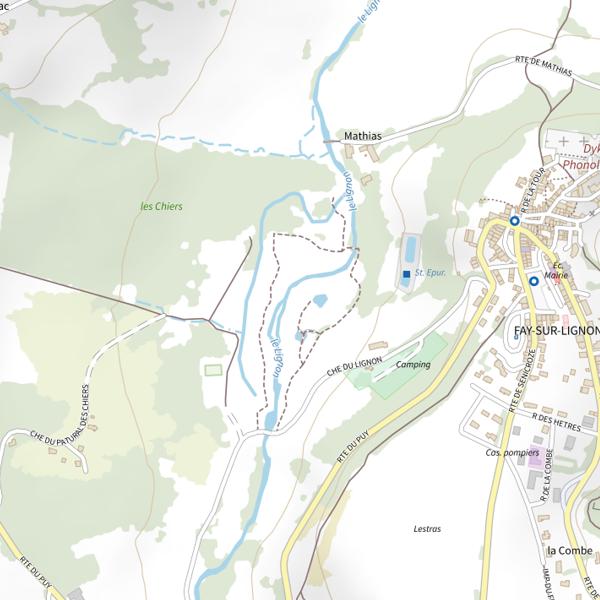 Plan cartographique de Plan d'Eau de Fay sur Lignon