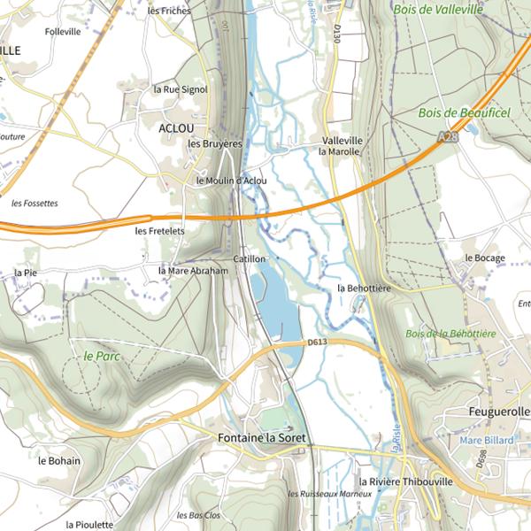 Plan cartographique de Plan d'eau de Fontaine num.1