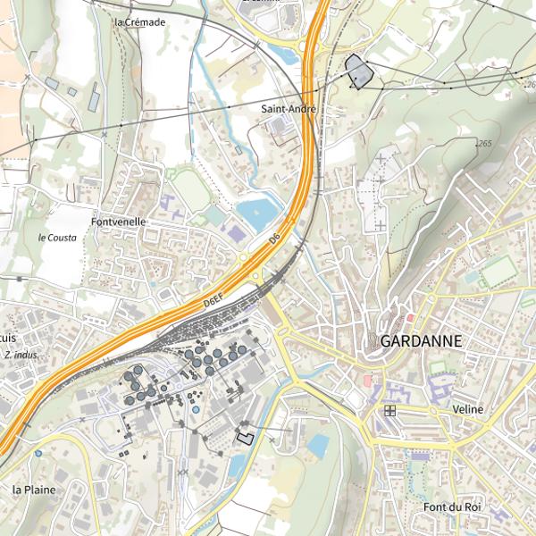 Plan cartographique de Plan d'eau de Fontvenelle Gardanne