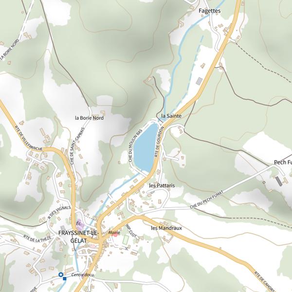 Plan cartographique de Plan d'Eau de Frayssinet-le-Gélat