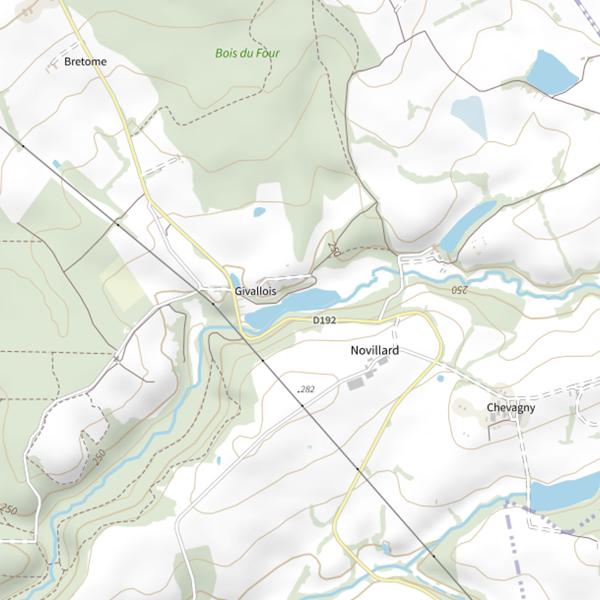 Plan cartographique de Plan d'Eau de Givalois