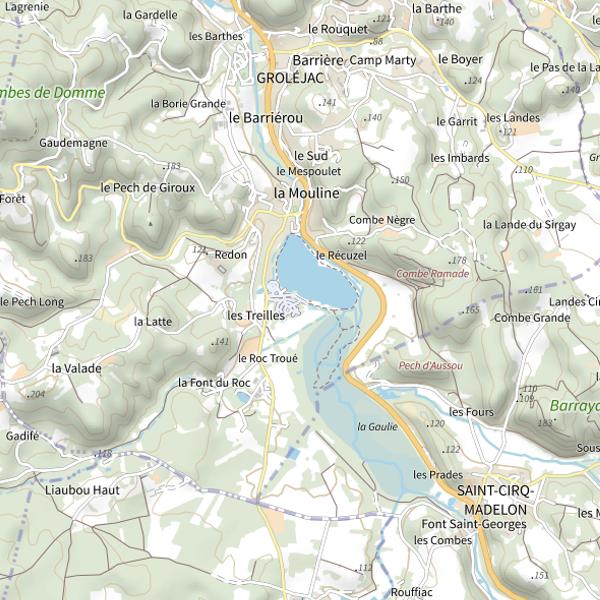 Plan cartographique de Plan d'eau de Grolejac
