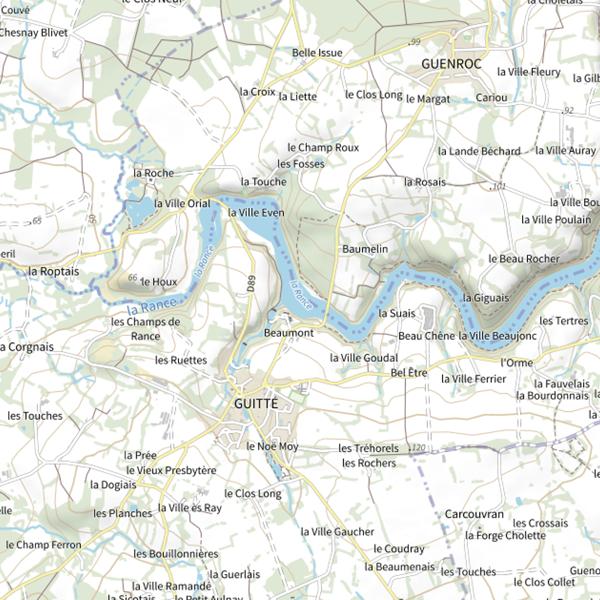 Plan cartographique de Plan d'Eau de Guitté