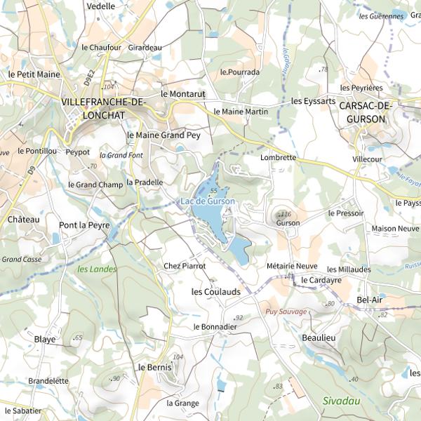 Plan cartographique de Plan d'eau de Gurson