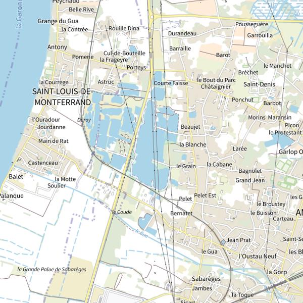 Plan cartographique de Plan d'Eau de la Blanche