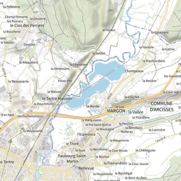 Plan cartographique de Plan d'Eau de la Borde