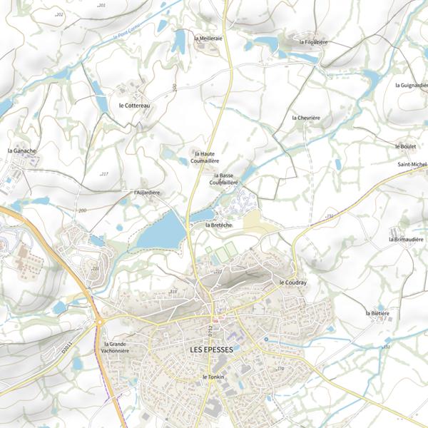 Plan cartographique de Plan d'eau de la Bretèche aux Epesses : 0,77 ha