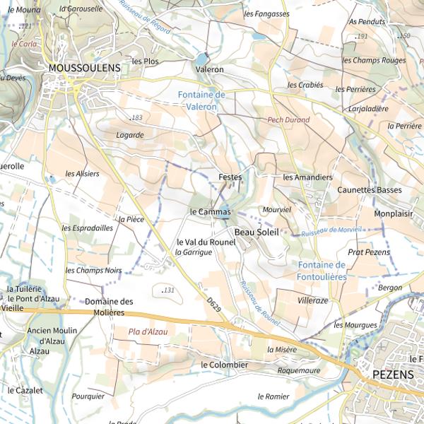 Plan cartographique de Plan d'eau de La Cammas