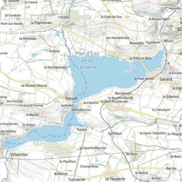 Plan cartographique de Plan d'Eau de la Cantache