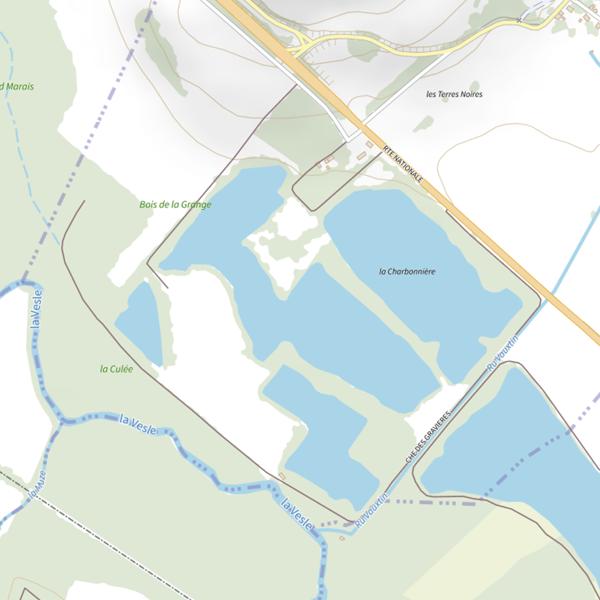 Plan cartographique de Plan d'Eau de la Charbonnière
