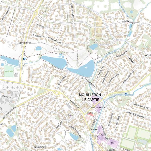 Plan cartographique de Plan d'eau de La Chaume 2 à Mouilleron-Le -Captif : 1.5 ha