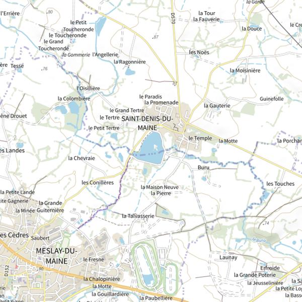Plan cartographique de Plan d'Eau de la Chesnaie (Saint-Denis-du-Maine)