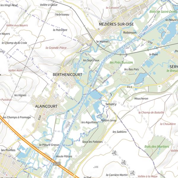Plan cartographique de Plan d'Eau de la Commune d'Alaincourt