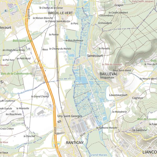 Plan cartographique de Plan d'Eau de la Commune de Bailleval
