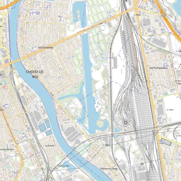 Plan cartographique de Plan d'Eau de la Commune de Choisy-le-Roi