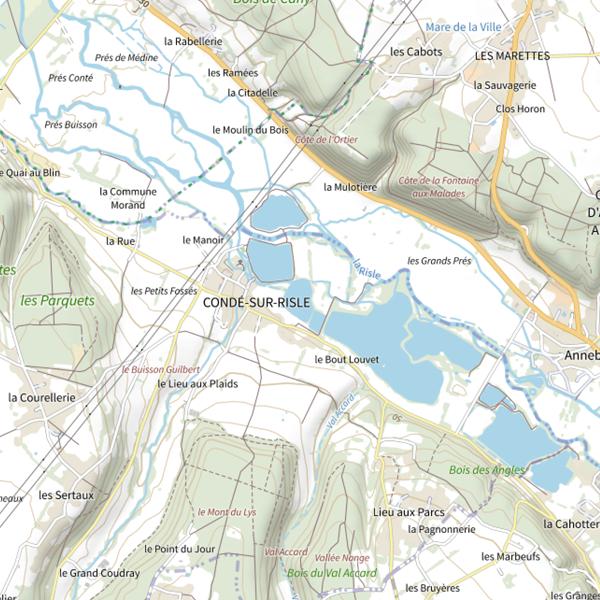 Plan cartographique de Plan d'Eau de la Commune de Condé-sur-Risle