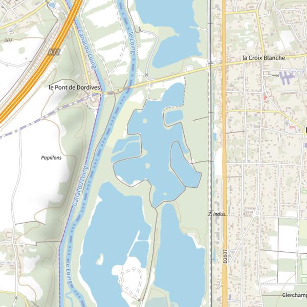 Plan cartographique de Plan d'Eau de la Commune de Dordives