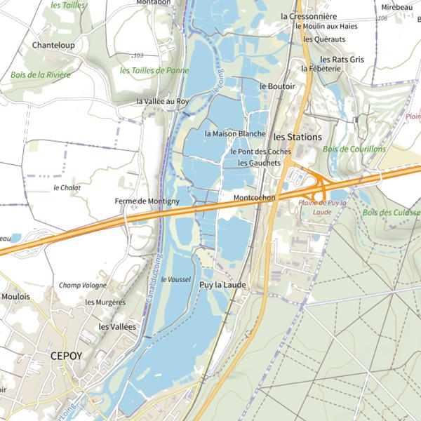 Plan cartographique de Plan d'Eau de la Commune de Fontenay-sur-Loing