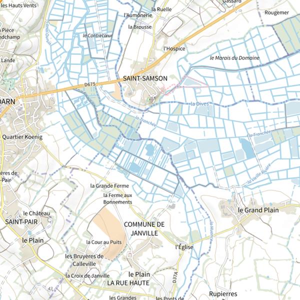 Plan cartographique de Plan d'Eau de la Commune de Janville