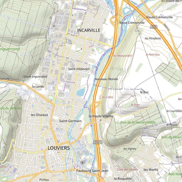 Plan cartographique de Plan d'Eau de la Commune de Louviers
