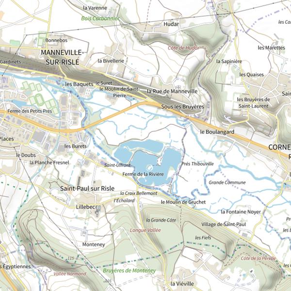 Plan cartographique de Plan d'Eau de la Commune de Manneville-sur-Risle