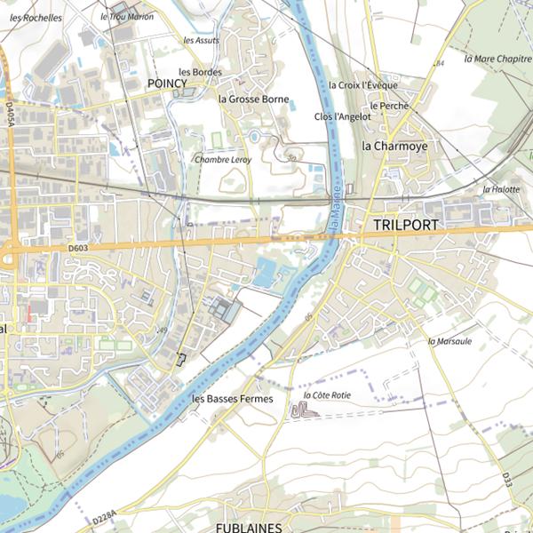 Plan cartographique de Plan d'Eau de la Commune de Meaux (Seine-et-Marne)