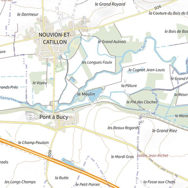 Plan cartographique de Plan d'Eau de la Commune de Nouvion-et-Catillon