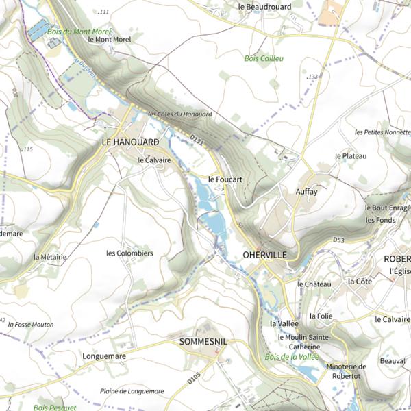 Plan cartographique de Plan d'Eau de la Commune de Oherville