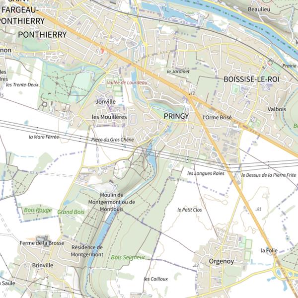 Plan cartographique de Plan d'Eau de la Commune de Pringy