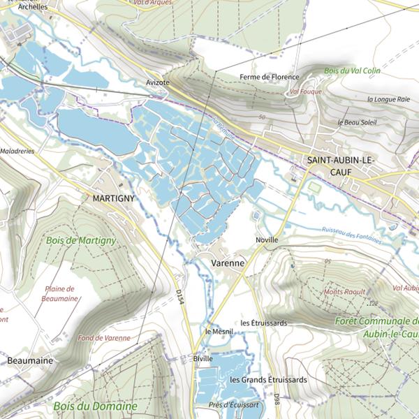 Plan cartographique de Plan d'Eau de la Commune de Saint-Aubin-le-Cauf