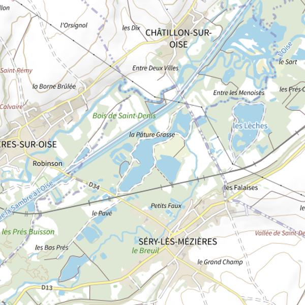 Plan cartographique de Plan d'Eau de la Commune de Séry-les-Mézières