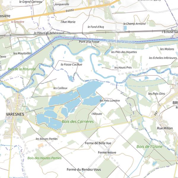 Plan cartographique de Plan d'Eau de la Commune de Varesnes