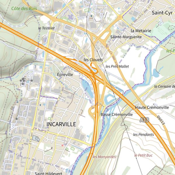 Plan cartographique de Plan d'Eau de la Commune d'Incarville