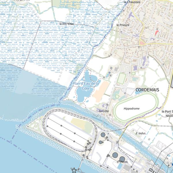 Plan cartographique de Plan d'Eau de la Côte