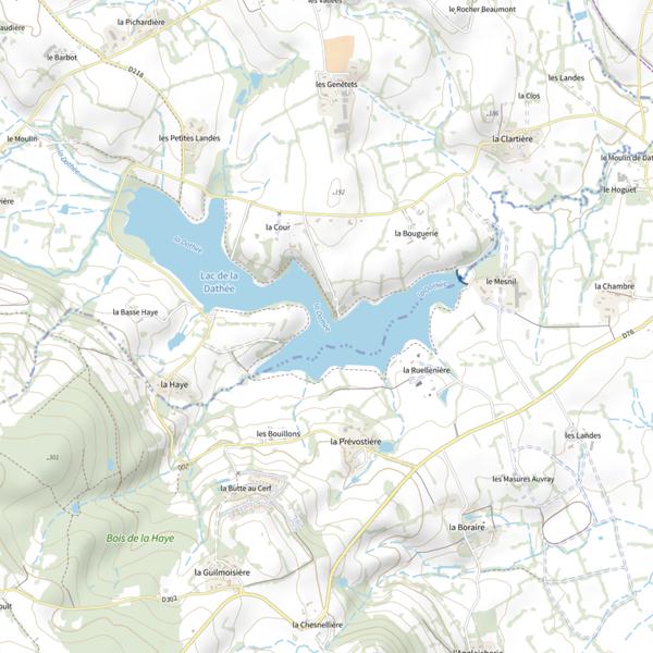 Plan cartographique de Plan d'eau de la Dathée